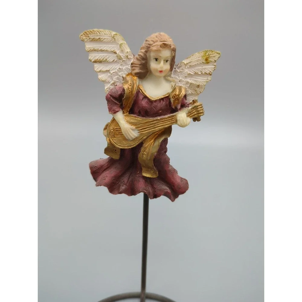 A Collection Of Angel Figurines Playing Instruments‎ Christmas Religious VTG